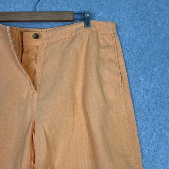 J. Jill Love Linen Orange High Waisted Wide Leg Crop Pants Size XL - Picture 4 of 13